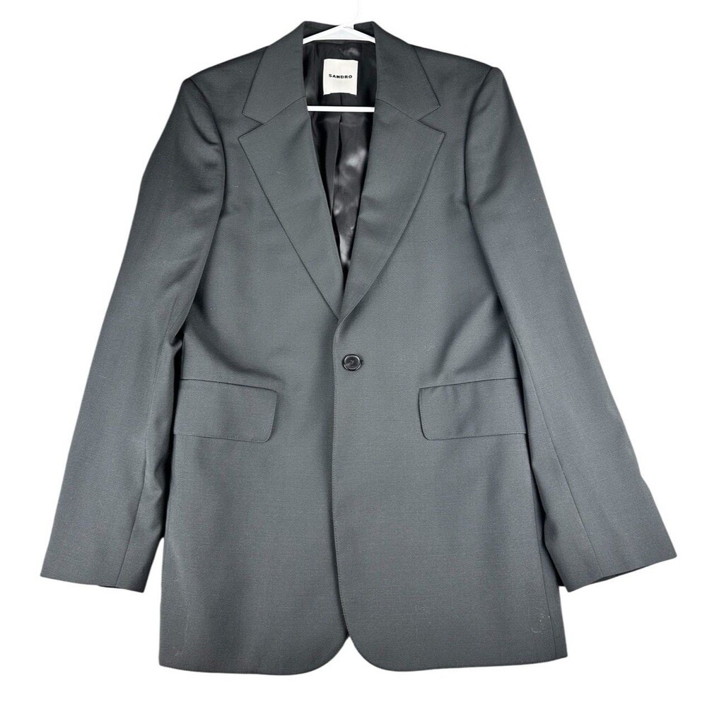 NEW Sandro Paris Men's Virgin Wool Suit Jacket Gray Size 48FR US 38